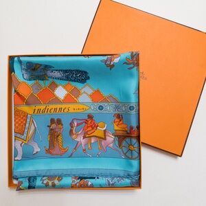 Hermes  Fantaisies Indiennes Silk Handkerchief